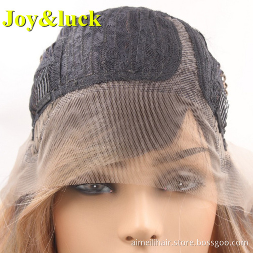 Wholesale Prices Hair For Women Daily Or Party Side Part Long Water Wavy Lacefront Black Ombre Blonde Synthetic Ladies Hair Wigs